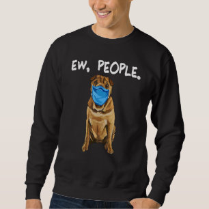Chinesischer Shar Pei, der eine Maske trägt Sweatshirt