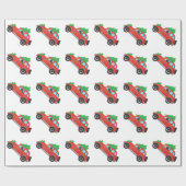 Chinesischer Shar-Pei-Fahrer eines Weihnachtswagen Geschenkpapier (Flach)