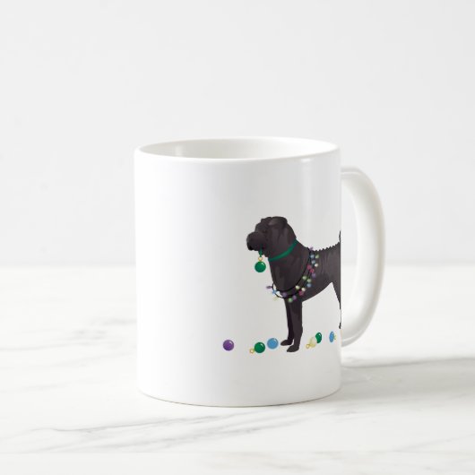 Chinesischer Shar Pei Feliz Naughty Dog Weihnachts Kaffeetasse (VorderseiteRechts)