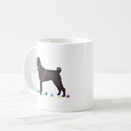 Chinesischer Shar Pei Feliz Naughty Dog Weihnachts Kaffeetasse (Vorderseite Links)