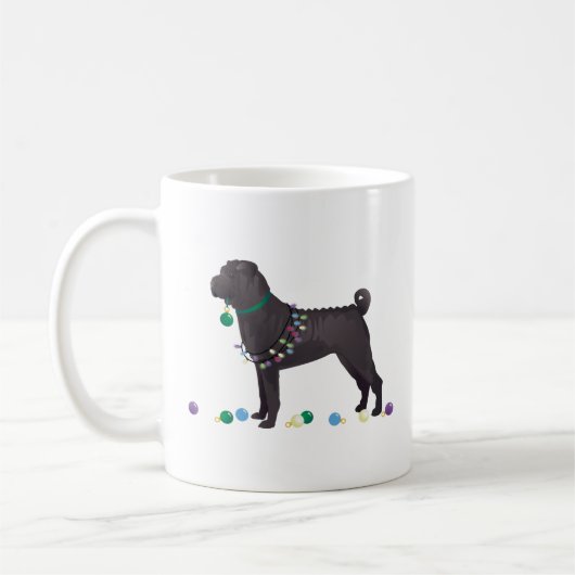 Chinesischer Shar Pei Feliz Naughty Dog Weihnachts Kaffeetasse (Links)