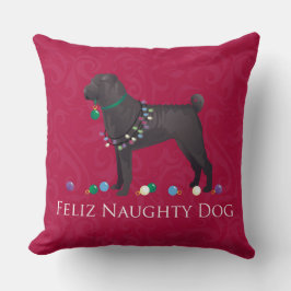 Chinesischer Shar Pei Feliz Naughty Dog Weihnachts Kissen