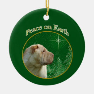 Chinesischer Shar-Pei-Frieden Keramik Ornament
