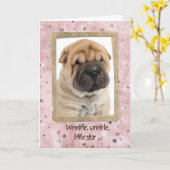 Chinesischer Shar-pei Geburtstags-Spaß Karte (Gelbe Blume)