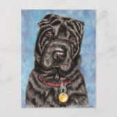 Chinesischer Shar-Pei Hund Art - Tia Postkarte (Vorderseite)