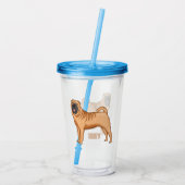 Chinesischer Shar-Pei-Hund-Cartoon Acryltrinkbecher (Rückseite)