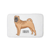 Chinesischer Shar-Pei-Hund-Cartoon Badematte (Vorderseite)