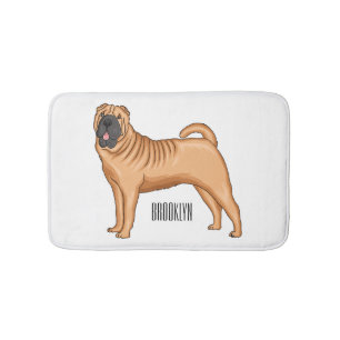 Chinesischer Shar-Pei-Hund-Cartoon Badematte
