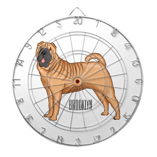 Chinesischer Shar-Pei-Hund-Cartoon Dartscheibe (vorne)
