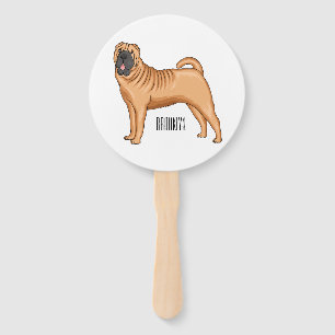 Chinesischer Shar-Pei-Hund-Cartoon Fächer