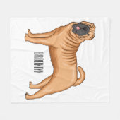 Chinesischer Shar-Pei-Hund-Cartoon Fleecedecke (Vorderseite (Horizontal))