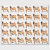 Chinesischer Shar-Pei-Hund-Cartoon Geschenkpapier (Flach)