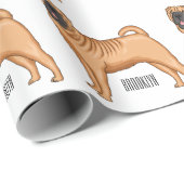 Chinesischer Shar-Pei-Hund-Cartoon Geschenkpapier (Rolleneckpunkt)