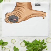 Chinesischer Shar-Pei-Hund-Cartoon Geschirrtuch (Gefaltet)