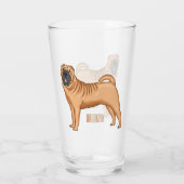 Chinesischer Shar-Pei-Hund-Cartoon Glas (Rückseite)