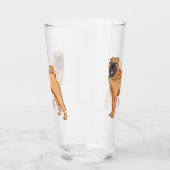 Chinesischer Shar-Pei-Hund-Cartoon Glas (Links)