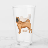 Chinesischer Shar-Pei-Hund-Cartoon Glas (Vorderseite)