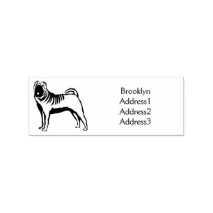 Chinesischer Shar-Pei-Hund-Cartoon Gummistempel