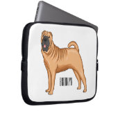 Chinesischer Shar-Pei-Hund-Cartoon Laptopschutzhülle (Vorne Rechts)