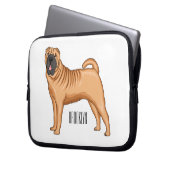Chinesischer Shar-Pei-Hund-Cartoon Laptopschutzhülle (Vorderseite Links)