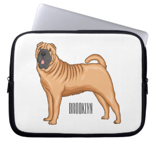 Chinesischer Shar-Pei-Hund-Cartoon Laptopschutzhülle