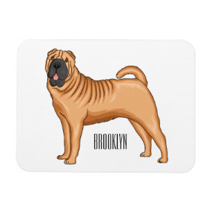 Chinesischer Shar-Pei-Hund-Cartoon Magnet