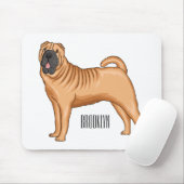 Chinesischer Shar-Pei-Hund-Cartoon Mousepad (Mit Mouse)