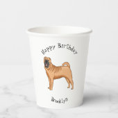 Chinesischer Shar-Pei-Hund-Cartoon Pappbecher (Rückseite)