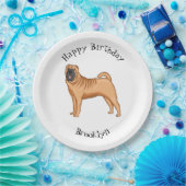 Chinesischer Shar-Pei-Hund-Cartoon Pappteller (Party)