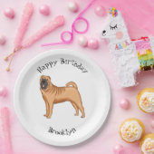 Chinesischer Shar-Pei-Hund-Cartoon Pappteller (Party)