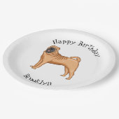 Chinesischer Shar-Pei-Hund-Cartoon Pappteller (Schrägansicht)