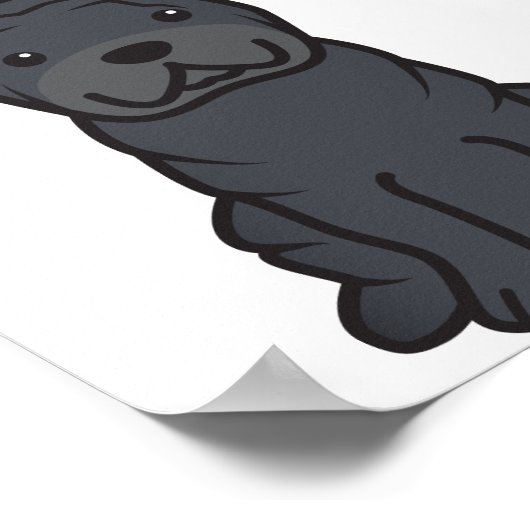 Chinesischer Shar-Pei-Hund-Cartoon Poster (Ecke)