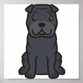 Chinesischer Shar-Pei-Hund-Cartoon Poster (Vorne)
