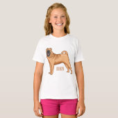 Chinesischer Shar-Pei-Hund-Cartoon T-Shirt (Vorne ganz)