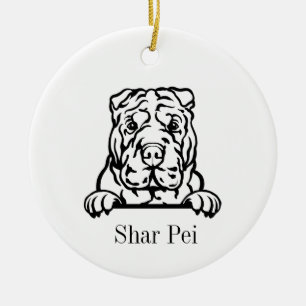 Chinesischer Shar Pei-Hundeschmuck Keramik Ornament