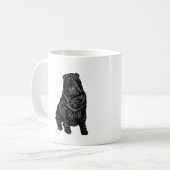 Chinesischer Shar Pei - schwarz Kaffeetasse (Vorderseite Links)