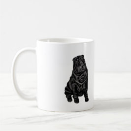 Chinesischer Shar Pei - schwarz Kaffeetasse