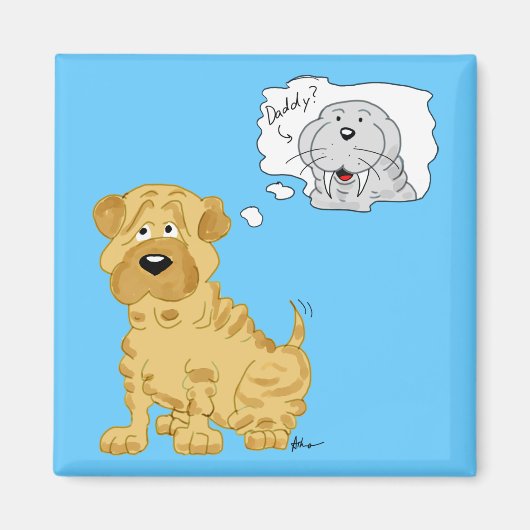 Chinesischer Shar-Pei und Walrus Magnet (Vorne)