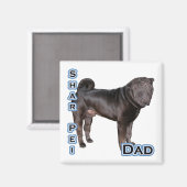 Chinesischer Shar-Pei-Vater 4 - Magnet (Vorderseite/Rückseite)