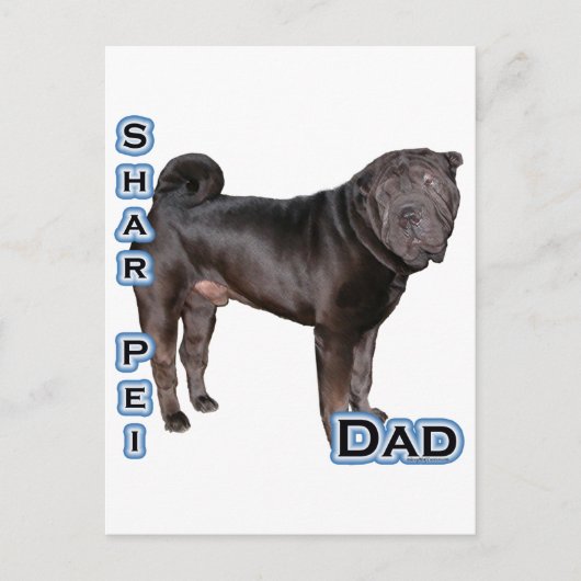 Chinesischer Shar-Pei-Vater 4 Postkarte (Vorderseite)