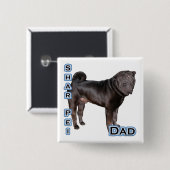 Chinesischer Shar-Pei-Vater 4 - Schaltfläche Button (Vorne & Hinten)