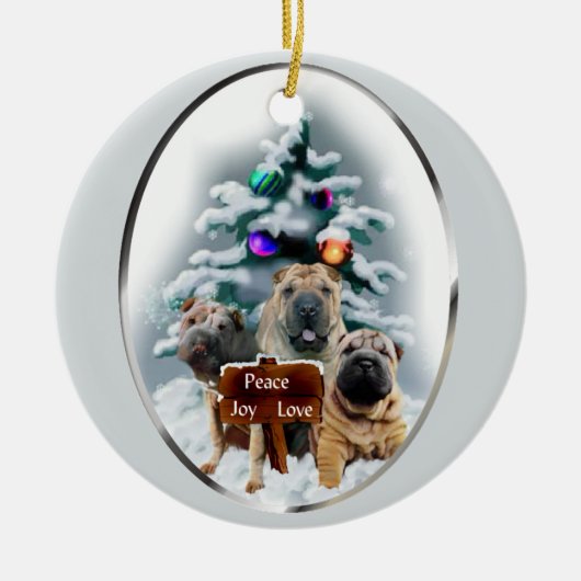 Chinesischer Shar-Pei Weihnachtsgeschenke Ornament (Vorne)