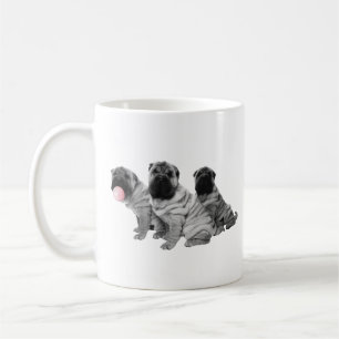 Chinesischer Shar Pei Welpen Schwarz-weißes Kaugum Kaffeetasse