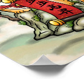 Chinesischer Silvestertiger auf dem Berg Poster (Ecke)