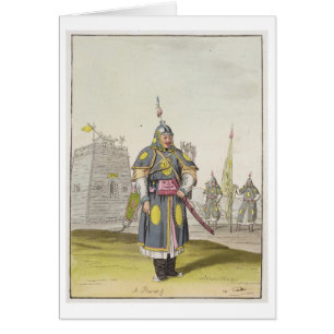 Chinesischer Soldat im vollen Kampfkleid,