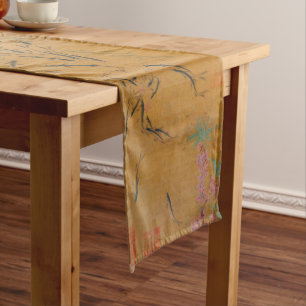 Chinesischer Song-Dynastie Fisch vor fallenden Blu Großer Tischläufer