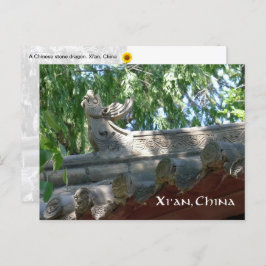 Chinesischer Steindrache, Xi'an, China - Postkarte