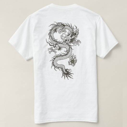 Chinesischer T - Shirt für den Schwarzen Drachen - (Design Rückseite)