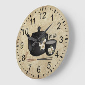 Chinesischer Tee für zwei "Segen" Große Wanduhr (Winkel)