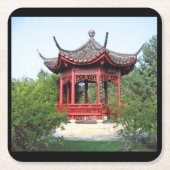 chinesischer Teehaus-Untersetzer Rechteckiger Pappuntersetzer (Vorderseite)